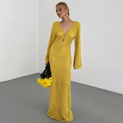 NOVA - Robe longue à manches évasées 