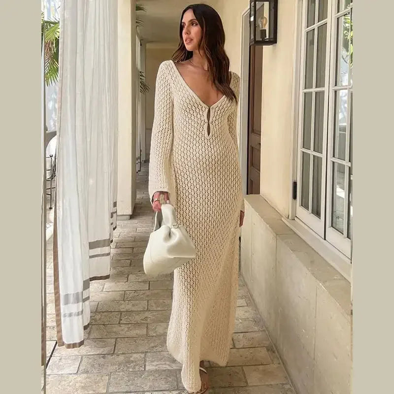 NOVA - Robe longue à manches évasées 