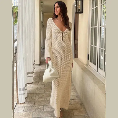 NOVA - Robe longue à manches évasées 