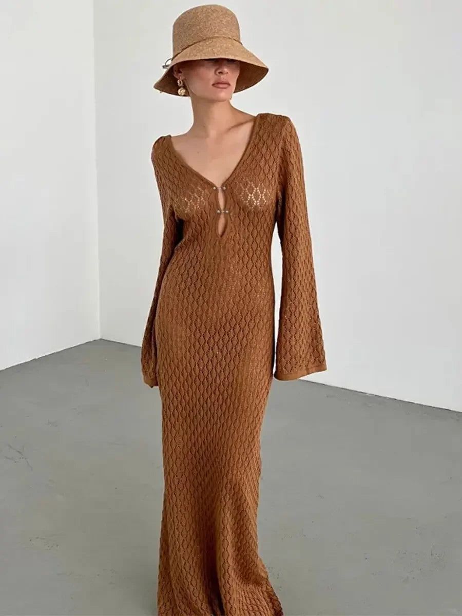 NOVA - Robe longue à manches évasées 