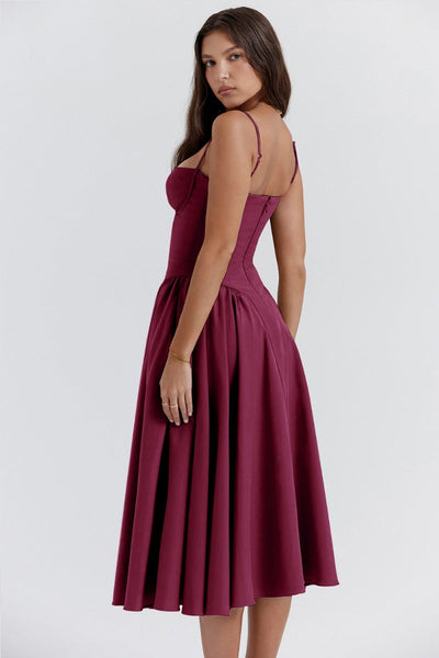 Ellie | Ärmelloses Korsett-Midikleid
