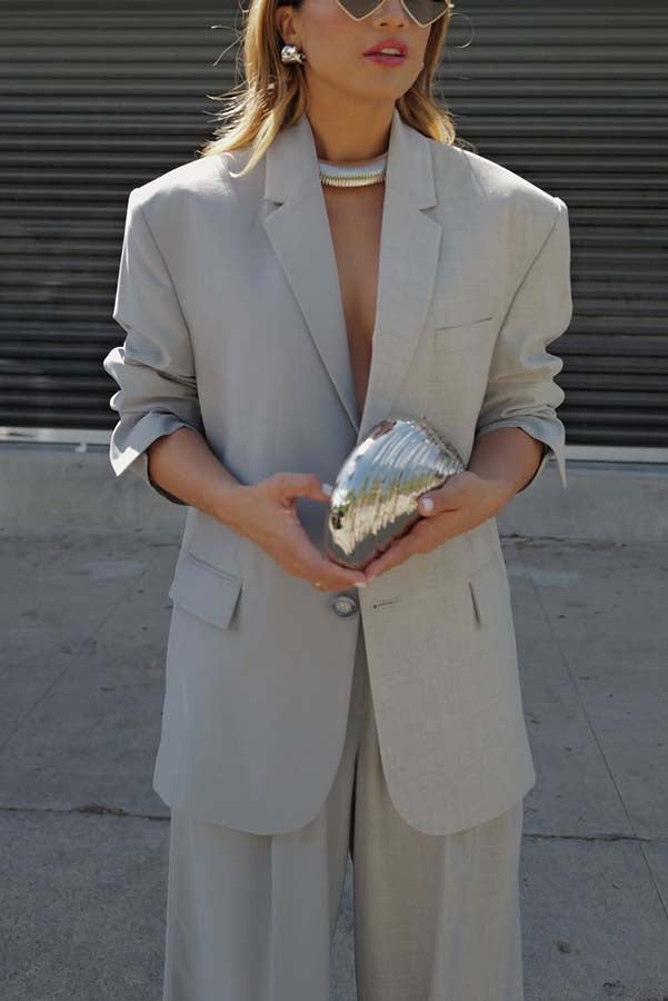 Marlena - Set bestehend aus einem kontrastierenden Blazer mit Revers und einer weiten Hose