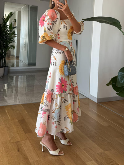 SALEYA - Robe midi à imprimé floral