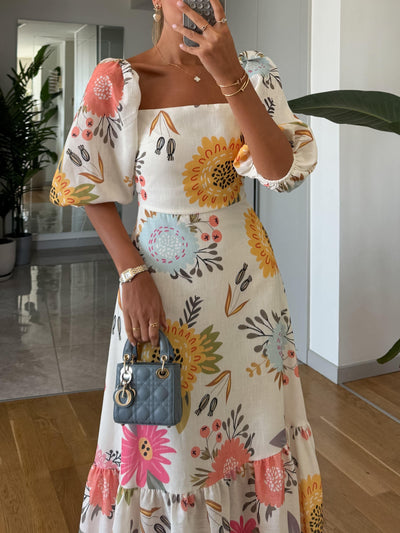 SALEYA - Robe midi à imprimé floral