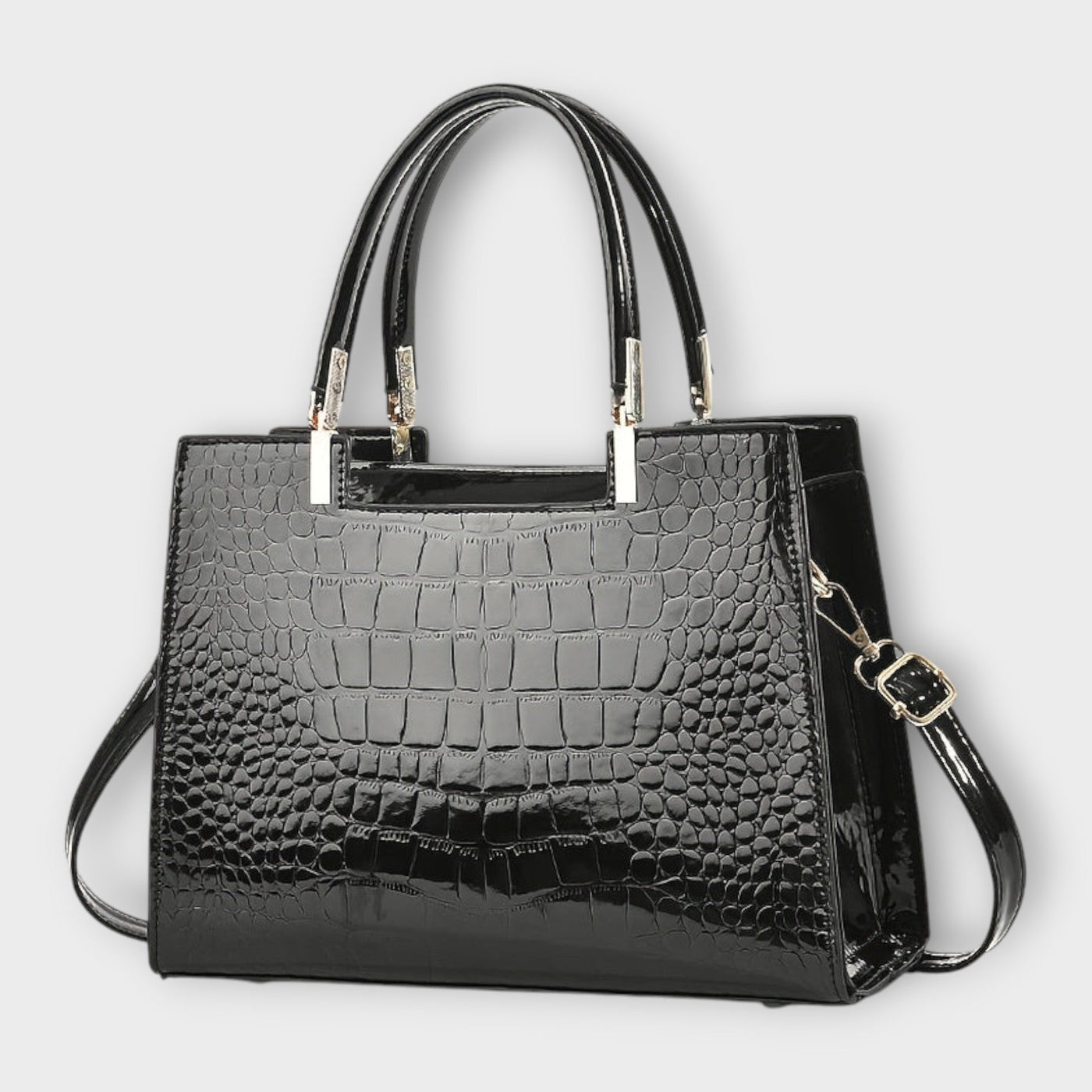 JELLA - Sac à main en cuir brillant motif crocodile