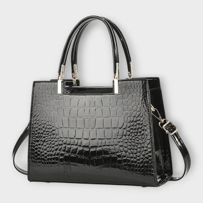 JELLA - Sac à main en cuir brillant motif crocodile