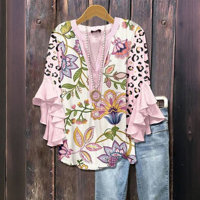Vintage-Bluse mit Blumenprint