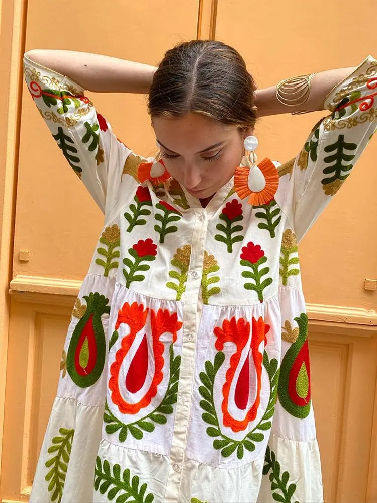 ELSA - Robe d'été bohème à boutons