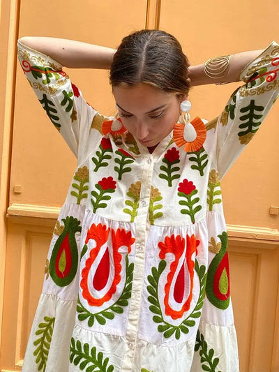 ELSA - Robe d'été bohème à boutons