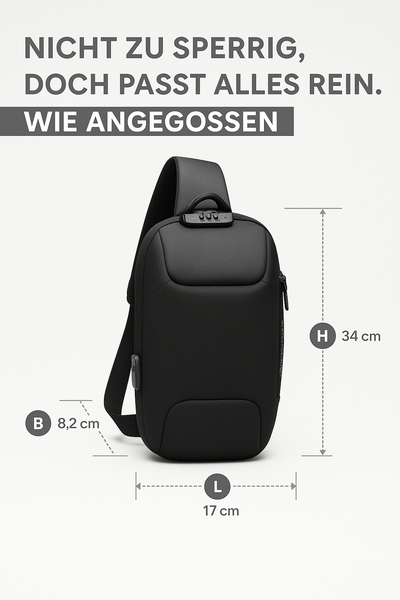 Anti-Diebstahl Crossbody Bag mit Ladefunktion