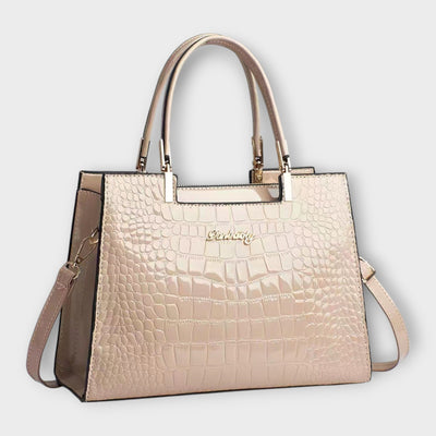 JELLA - Sac à main en cuir brillant motif crocodile
