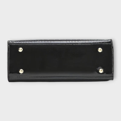 JELLA - Sac à main en cuir brillant motif crocodile