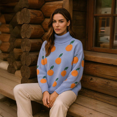 Orangina - Strickpullover mit Fruchtmuster