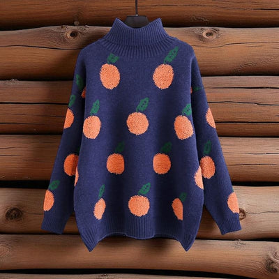 Orangina - Strickpullover mit Fruchtmuster