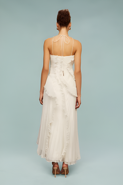 BELLA | Maxikleid mit plissierten Rüschen