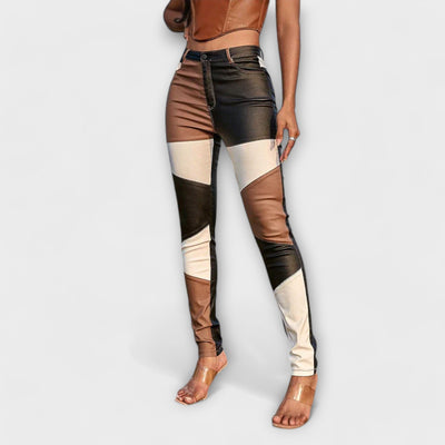 Calliope - pantalon skinny à motif color block