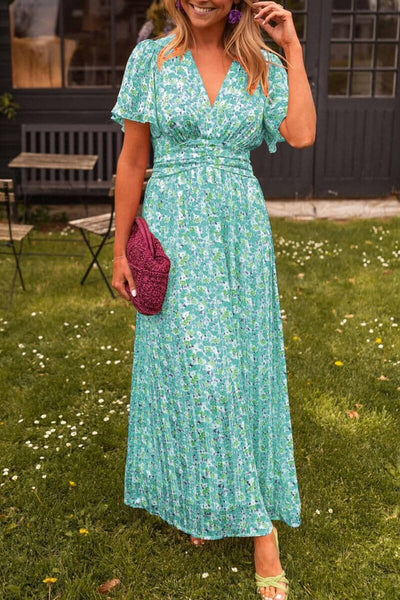 Sandra - Robe longue élégante à col en V