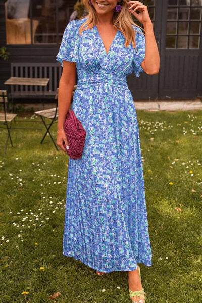 Sandra - Robe longue élégante à col en V