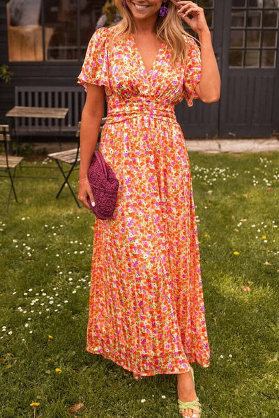 Sandra - Robe longue élégante à col en V