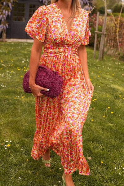 Sandra - Robe longue élégante à col en V
