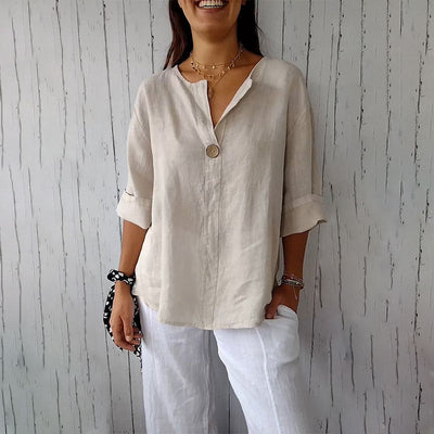 Chemise légère en coton et lin Lara