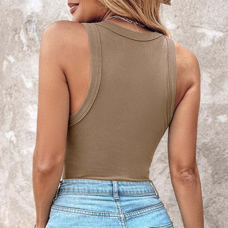 Geripptes Tanktop mit integriertem BH