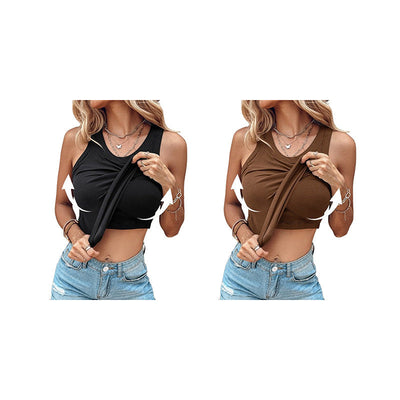 Geripptes Tanktop mit integriertem BH