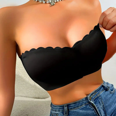 Nahtloser, trägerloser Bandeau-BH mit Vorderverschluss