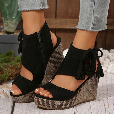 SEYA - Damen-Keilsandalen mit offener Spitze