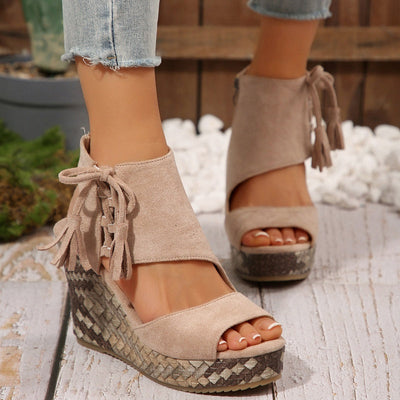 SEYA - Damen-Keilsandalen mit offener Spitze