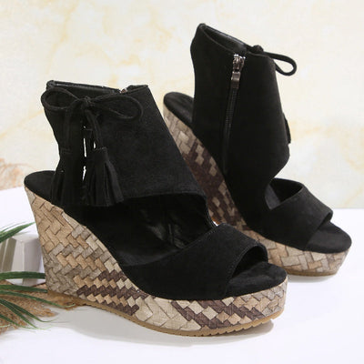 SEYA - Damen-Keilsandalen mit offener Spitze