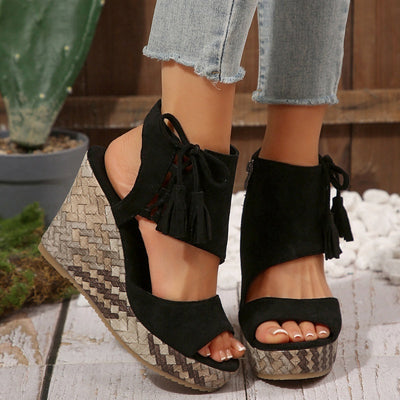 SEYA - Damen-Keilsandalen mit offener Spitze