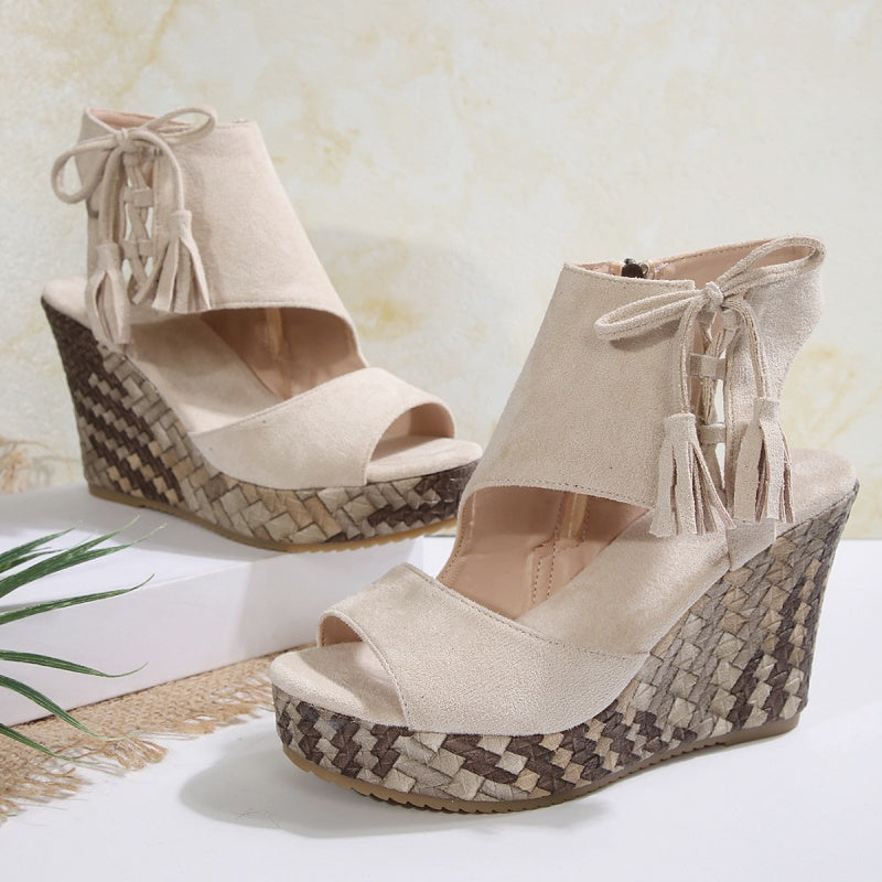SEYA - Damen-Keilsandalen mit offener Spitze