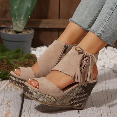 SEYA - Damen-Keilsandalen mit offener Spitze