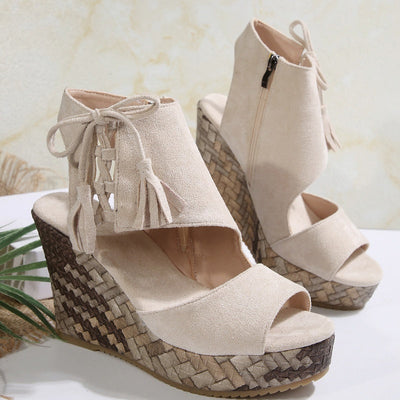 SEYA - Damen-Keilsandalen mit offener Spitze