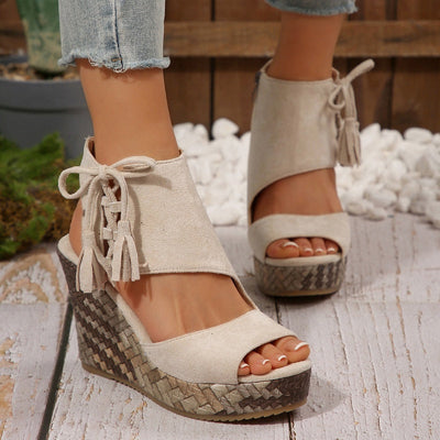 SEYA - Damen-Keilsandalen mit offener Spitze