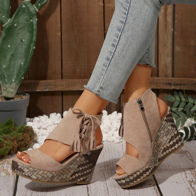 SEYA - Damen-Keilsandalen mit offener Spitze