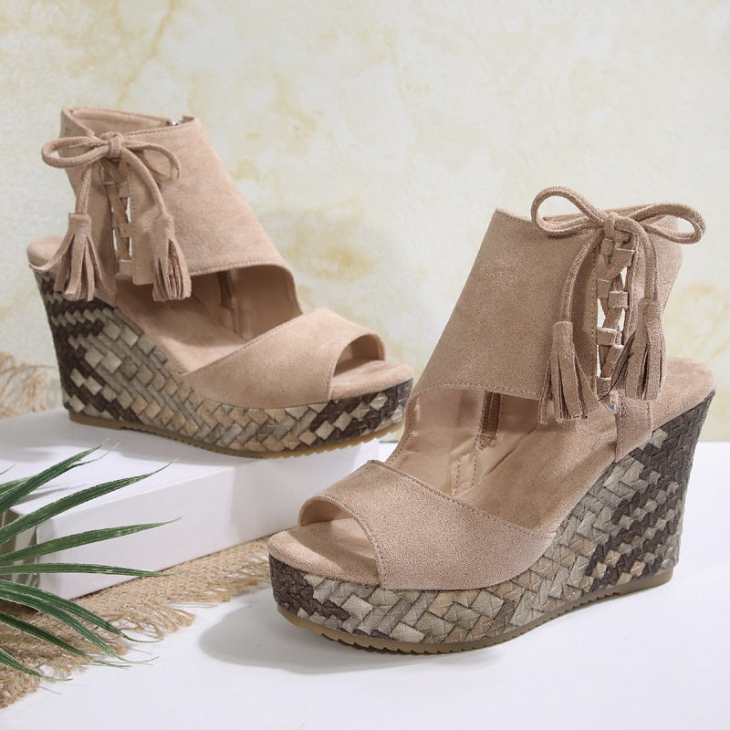 SEYA - Damen-Keilsandalen mit offener Spitze