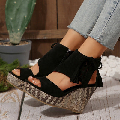 SEYA - Damen-Keilsandalen mit offener Spitze