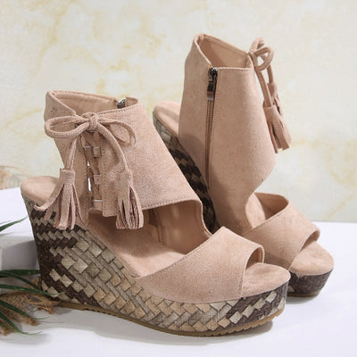 SEYA - Damen-Keilsandalen mit offener Spitze