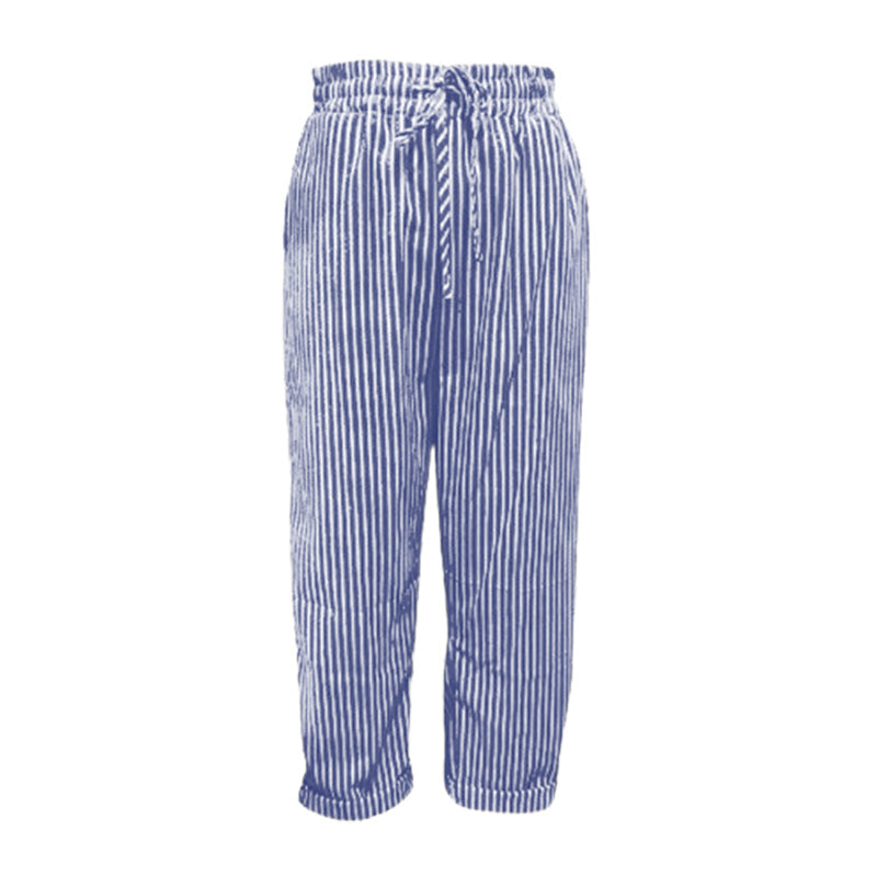 LUCIA - Gestreifte Damenhose aus Leinen und Baumwolle