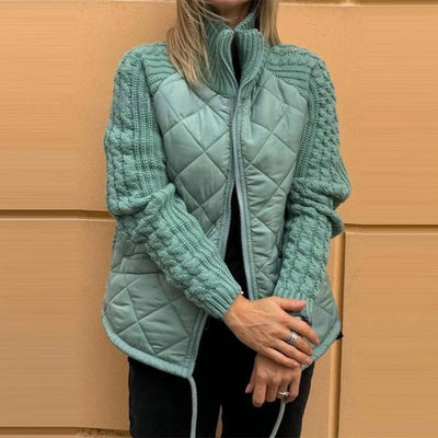 Yameya - Gestrickte Patchwork Pufferjacke