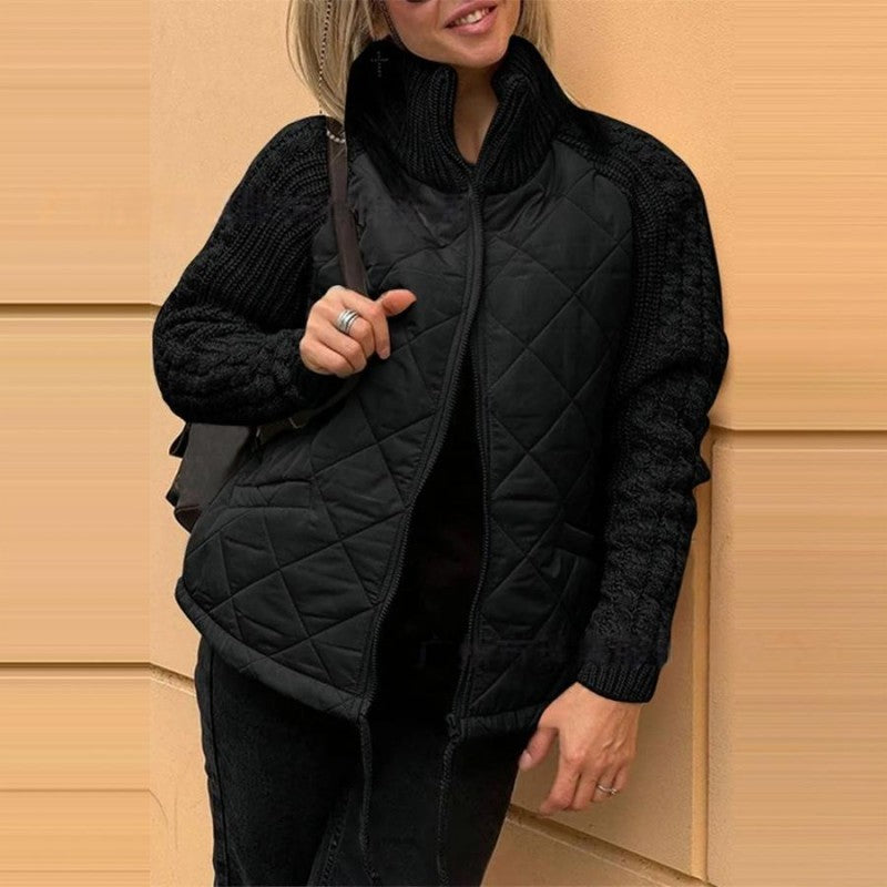 Yameya - Gestrickte Patchwork Pufferjacke