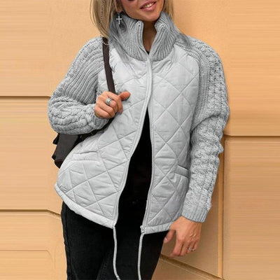 Yameya - Gestrickte Patchwork Pufferjacke