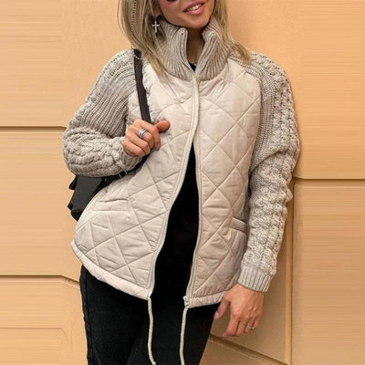 Yameya - Gestrickte Patchwork Pufferjacke