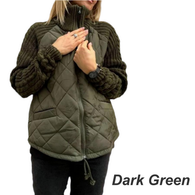 Yameya - Gestrickte Patchwork Pufferjacke