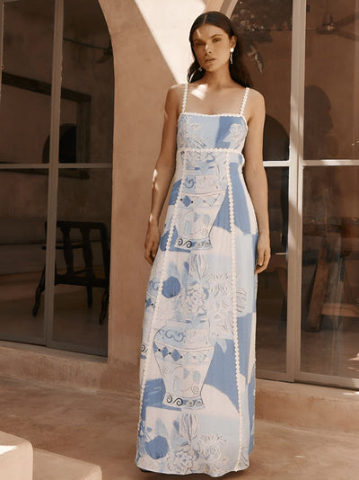Nadia - Robe d'été bleue